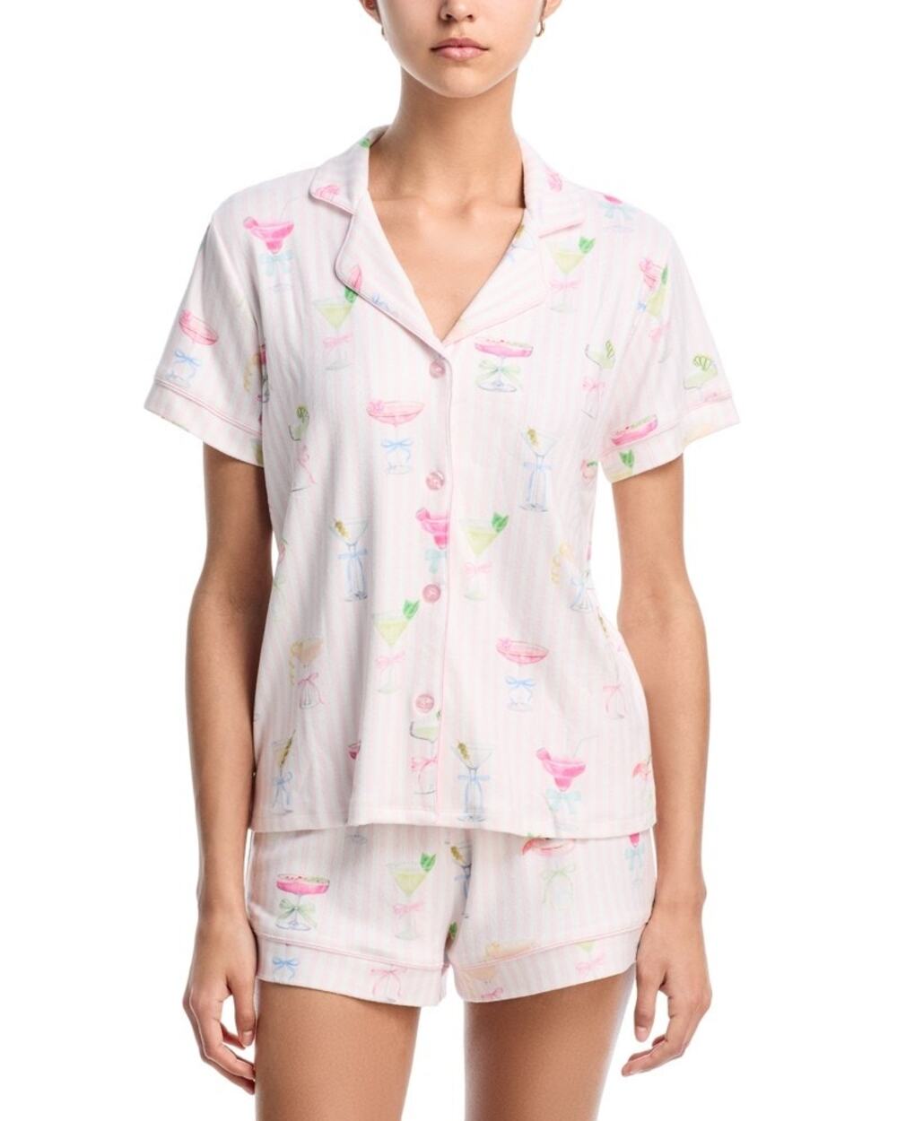 PJ Salvage Pretty Punch Short Sleeve PJ Set Baby Pink Small